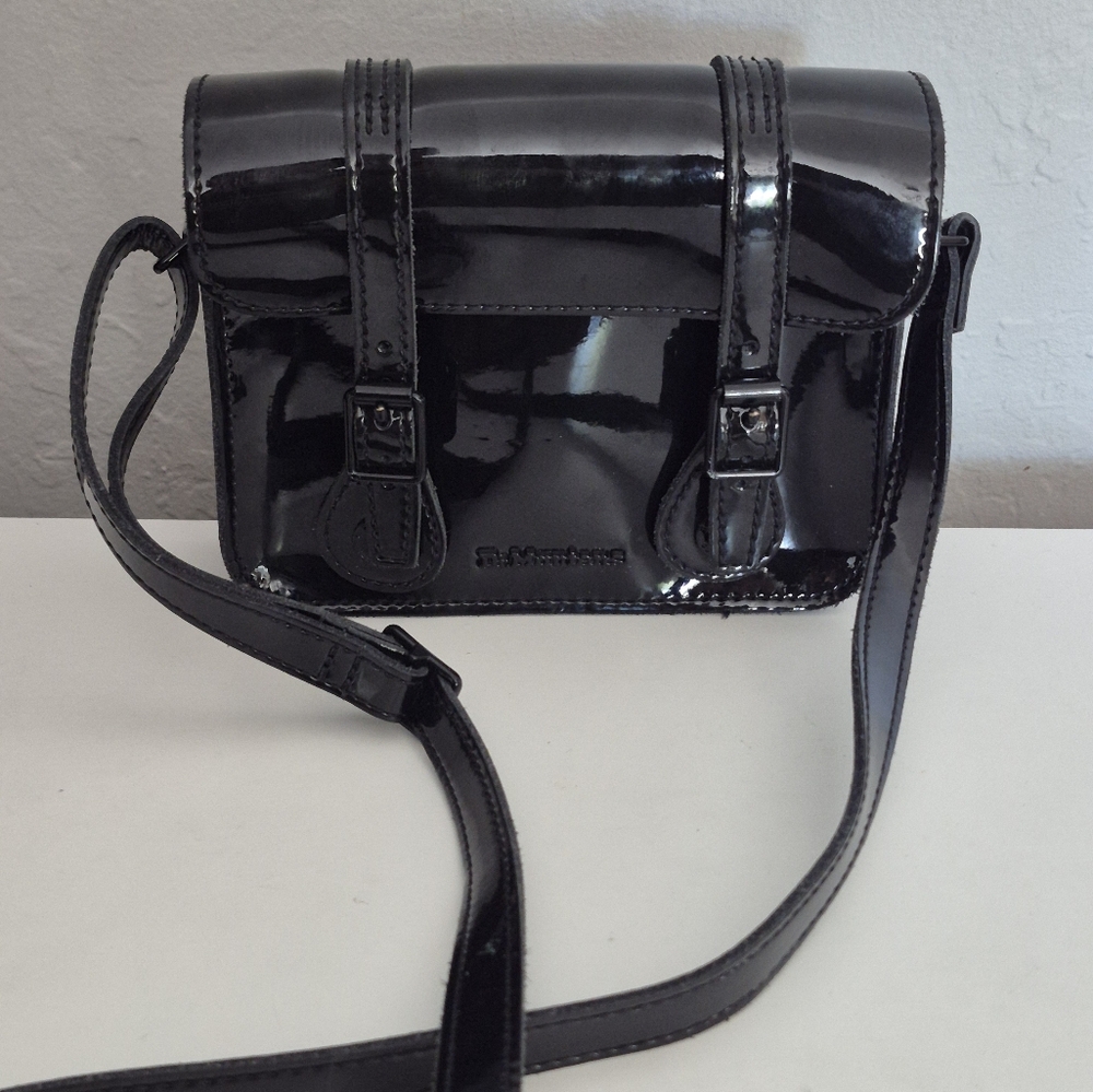 NWOT Black Patent Leather Dr. Martens Satchel Purse